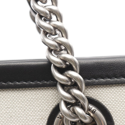 デューティー フリー スモール ショルダーバッグ トートバッグ キャンバス レザー アイボリー ブラック バレンシアガ バッグ BALENCIAGA