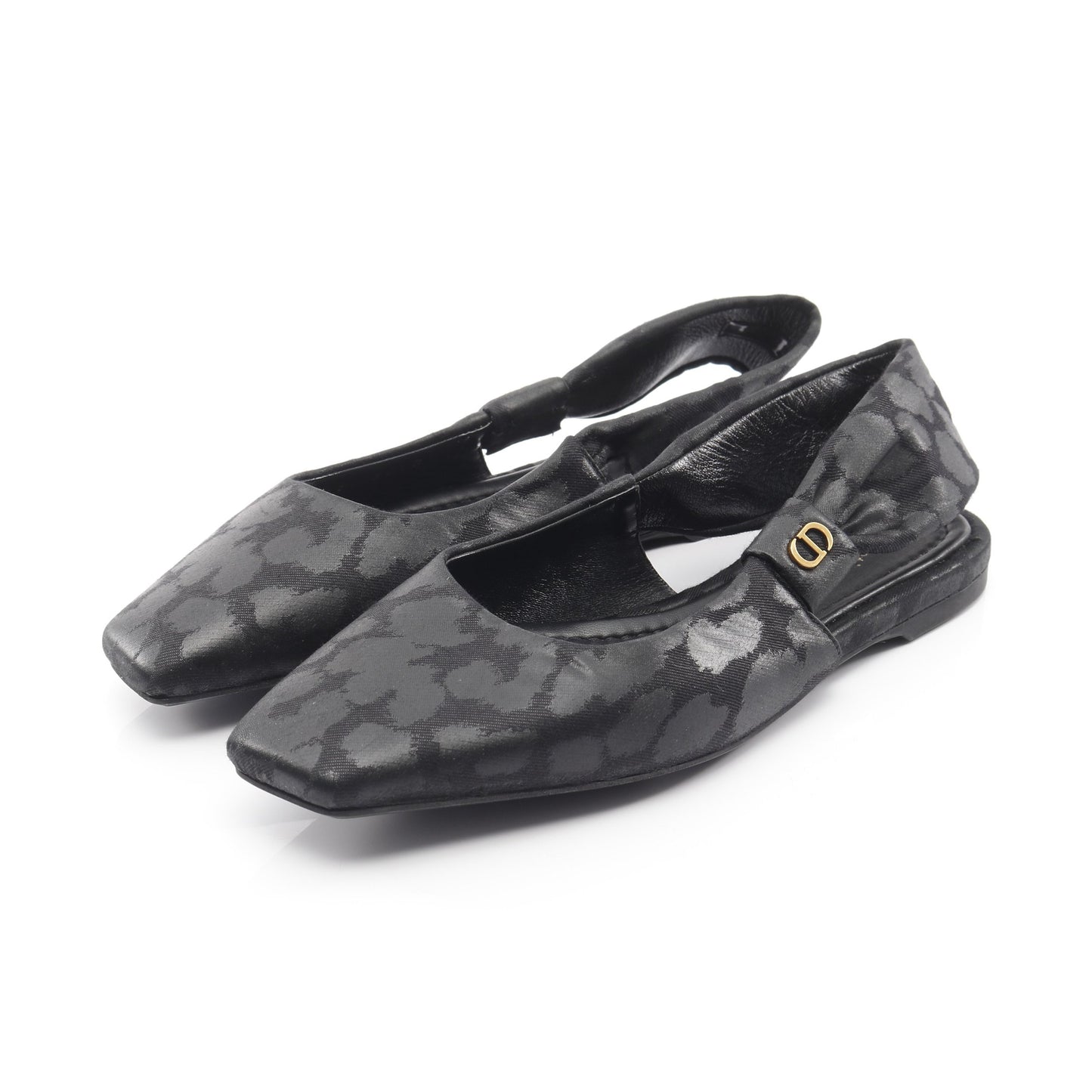 CDロゴ バックストラップ パンプス キャンバス ブラック クリスチャンディオール シューズ Christian Dior