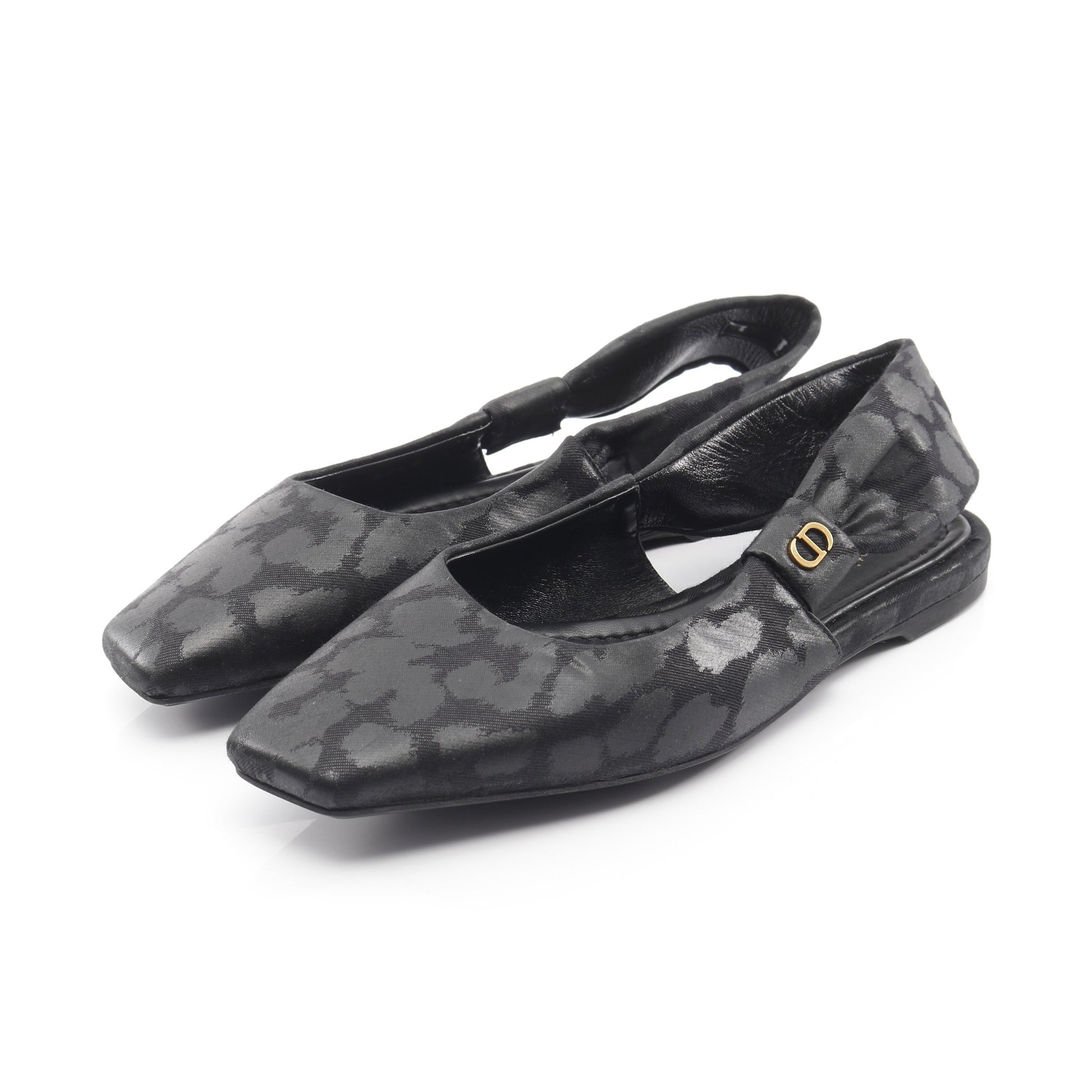 CDロゴ バックストラップ パンプス キャンバス ブラック クリスチャンディオール シューズ Christian Dior