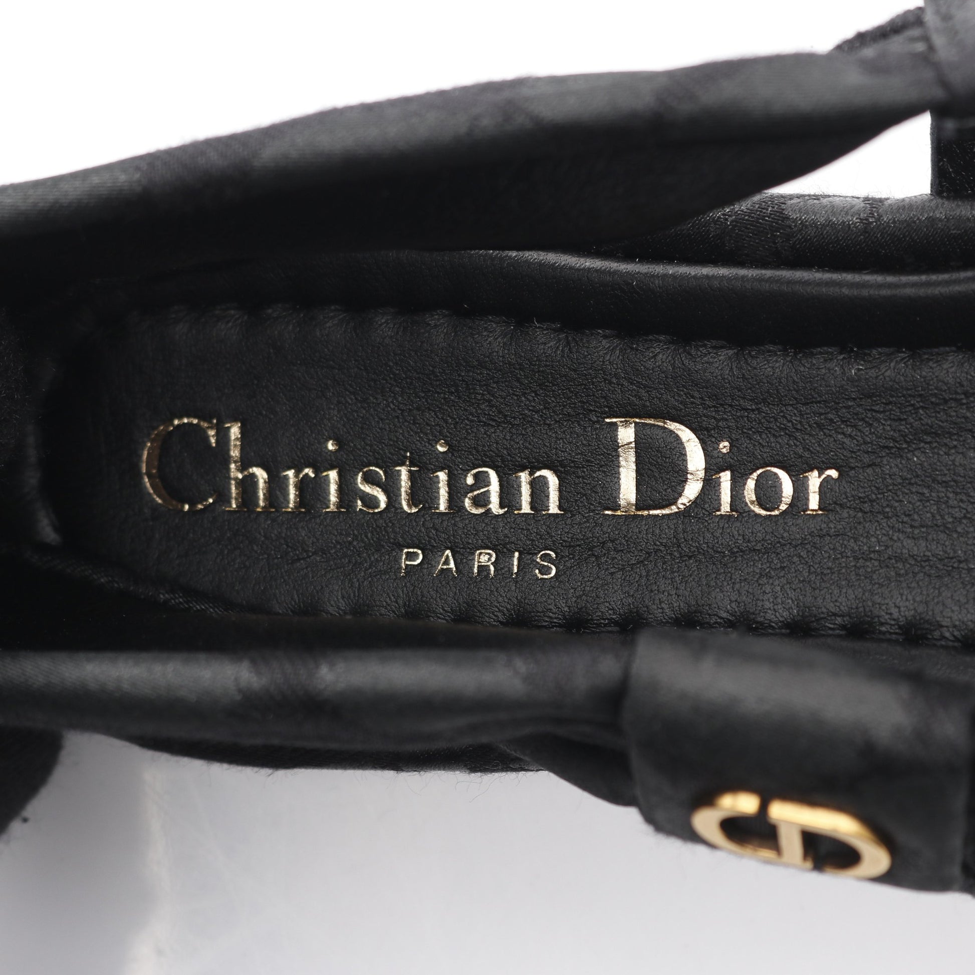 CDロゴ バックストラップ パンプス キャンバス ブラック クリスチャンディオール シューズ Christian Dior