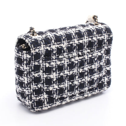 ミニマトラッセ20 チェーンショルダーバッグ ツイード ブラック ホワイト ネイビー ゴールド金具 シャネル バッグ CHANEL