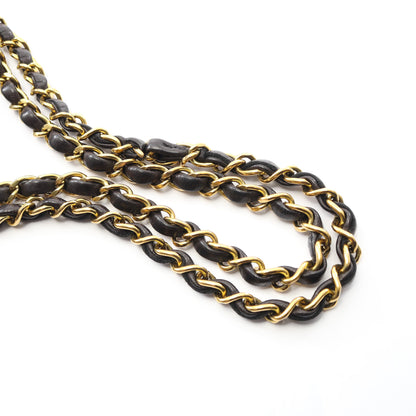マトラッセ Wフラップ Wチェーンショルダーバッグ ラムスキン ブラック ゴールド金具 シャネル バッグ CHANEL