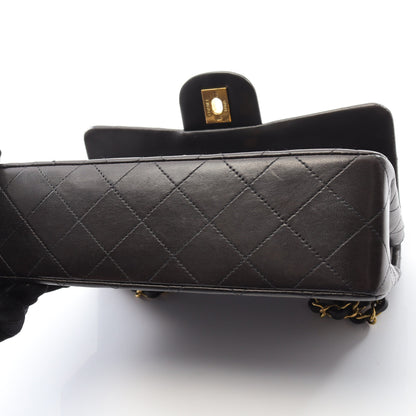 マトラッセ Wフラップ Wチェーンショルダーバッグ ラムスキン ブラック ゴールド金具 シャネル バッグ CHANEL
