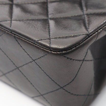 マトラッセ Wフラップ Wチェーンショルダーバッグ ラムスキン ブラック ゴールド金具 シャネル バッグ CHANEL