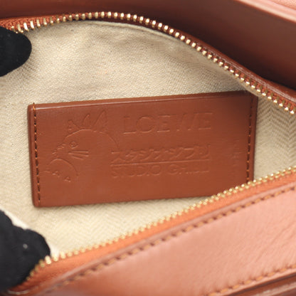 LOEWE × STUDIO GHIBLI ハウルの動く城 カルシファー PUZZLE MINI パズル ミニ ハンドバッグ レザー ブラウン 2WAY ロエベ バッグ LOEWE
