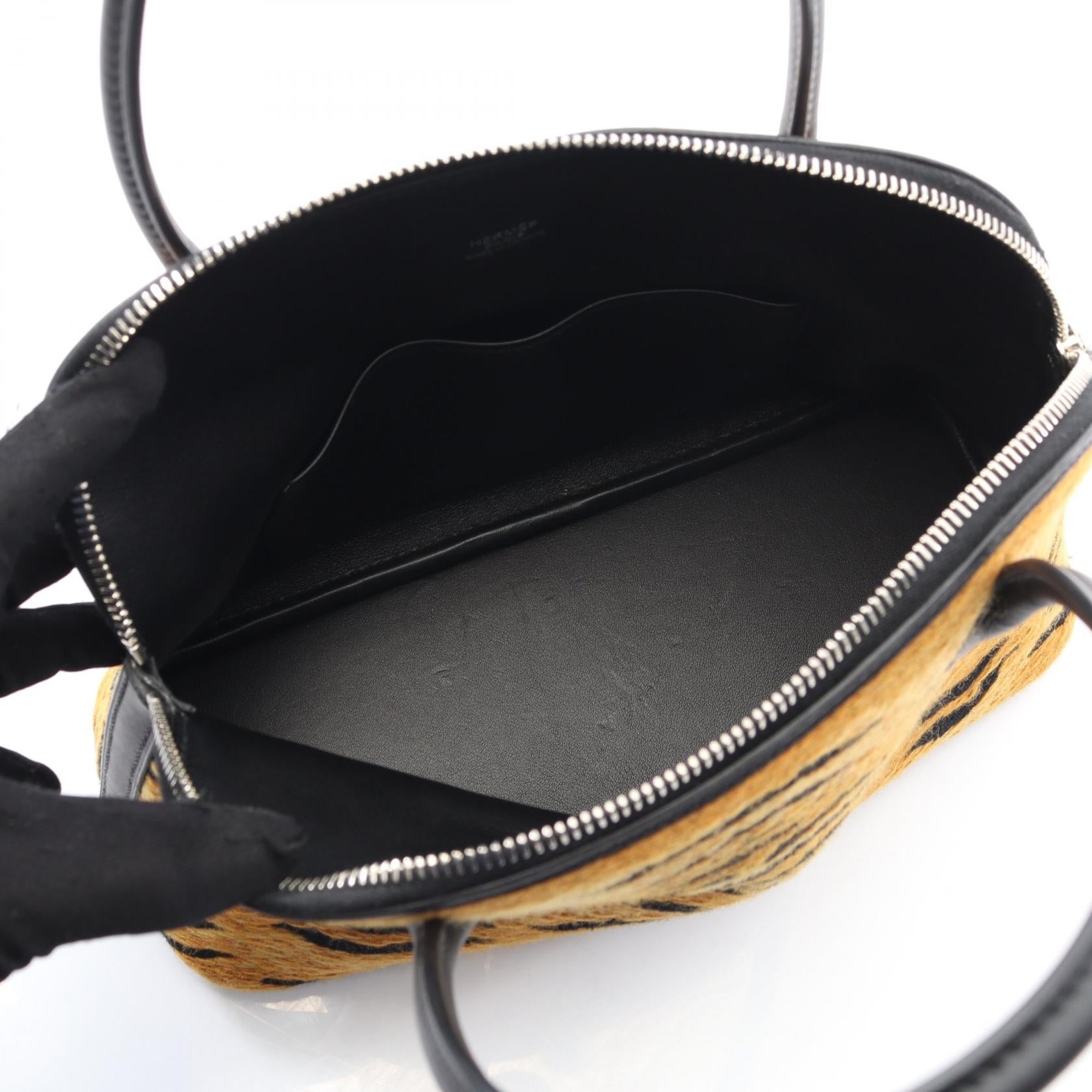 エルメスのパレオ ボリード27 レオパード ハンドバッグ 刺繍 ヴォースイフト イエロー