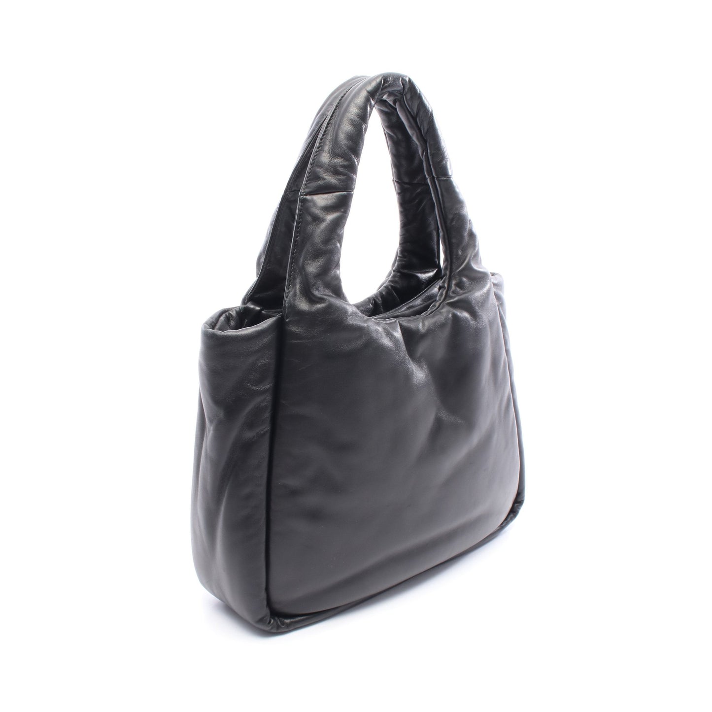 トライアングルロゴ ハンドバッグ レザー ブラック プラダ バッグ PRADA