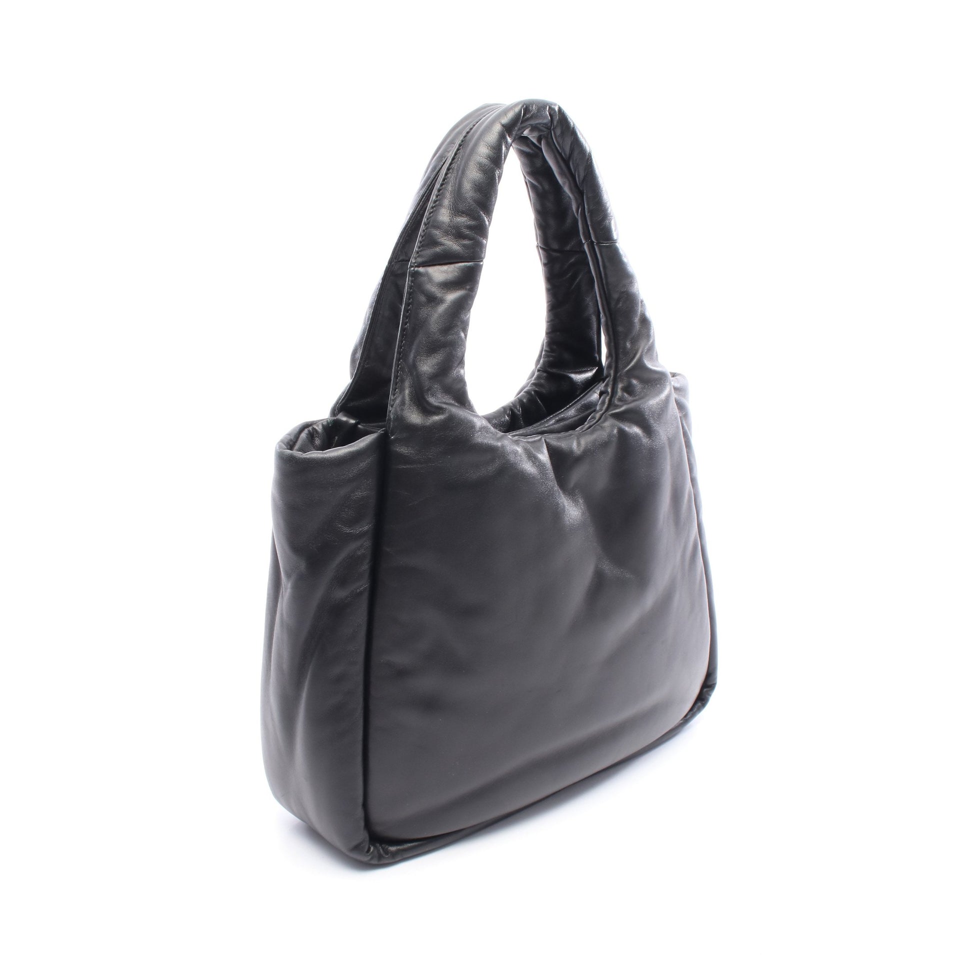トライアングルロゴ ハンドバッグ レザー ブラック プラダ バッグ PRADA