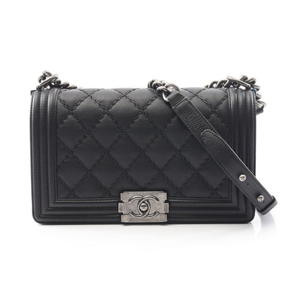 ボーイシャネル チェーンショルダーバッグ キャビアスキン ブラック アンティークシルバー金具 シャネル バッグ CHANEL