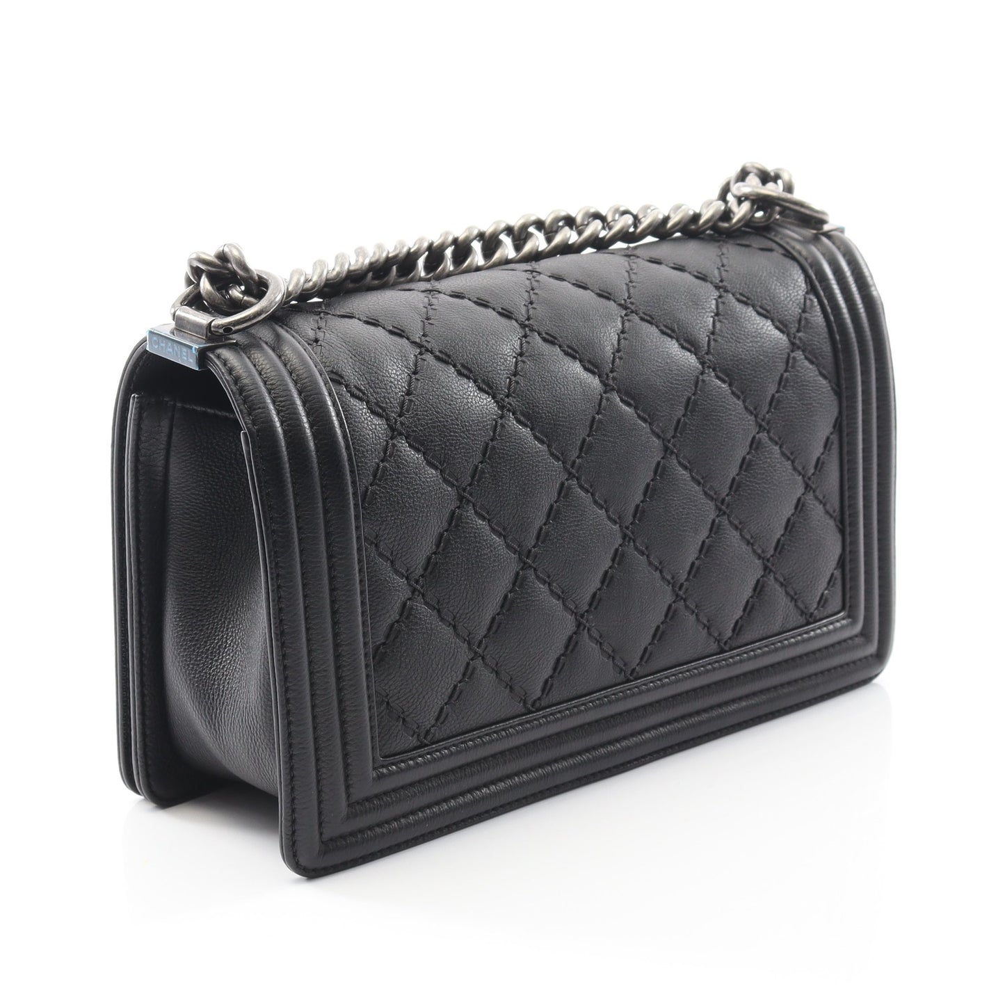 ボーイシャネル チェーンショルダーバッグ キャビアスキン ブラック アンティークシルバー金具 シャネル バッグ CHANEL