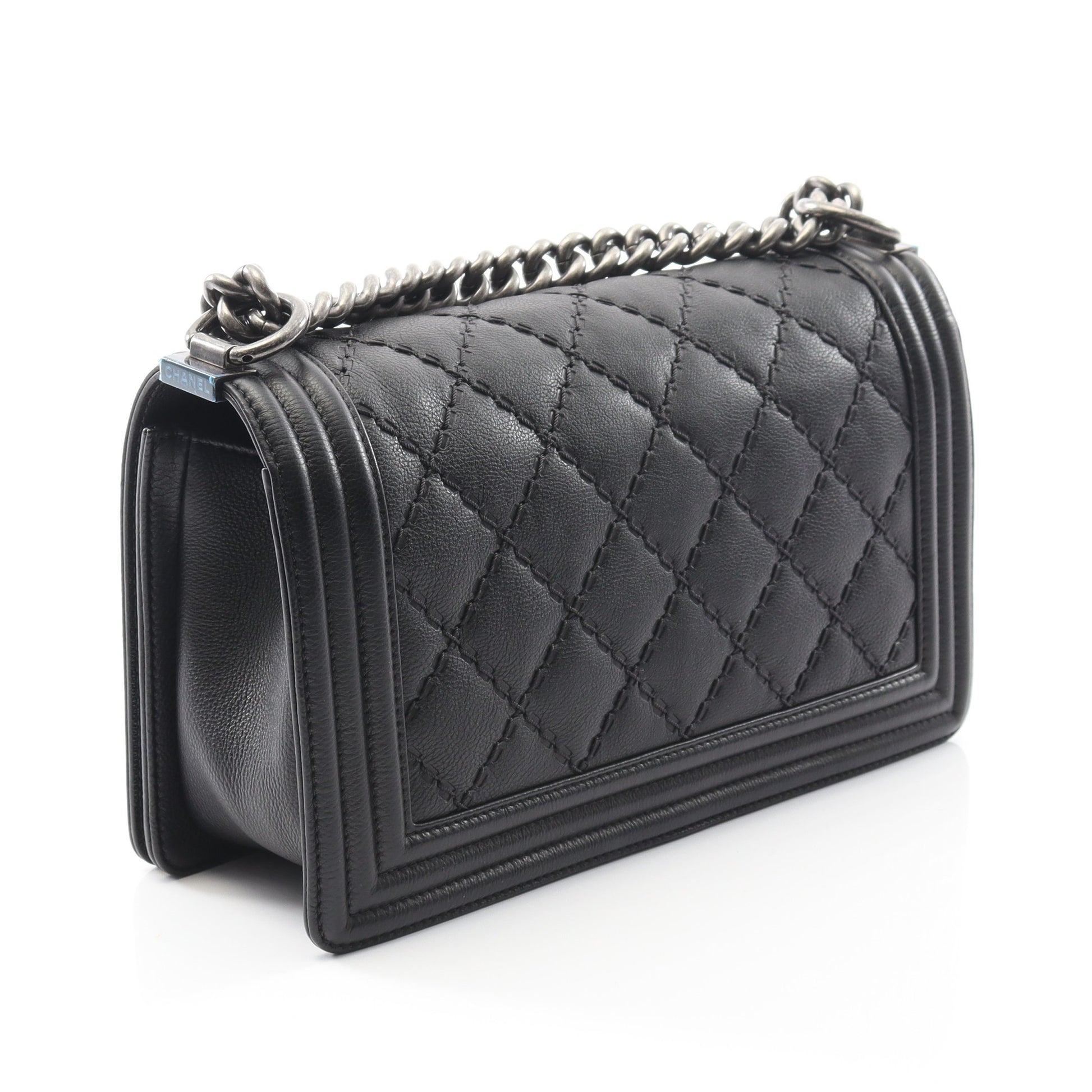 ボーイシャネル チェーンショルダーバッグ キャビアスキン ブラック アンティークシルバー金具 シャネル バッグ CHANEL