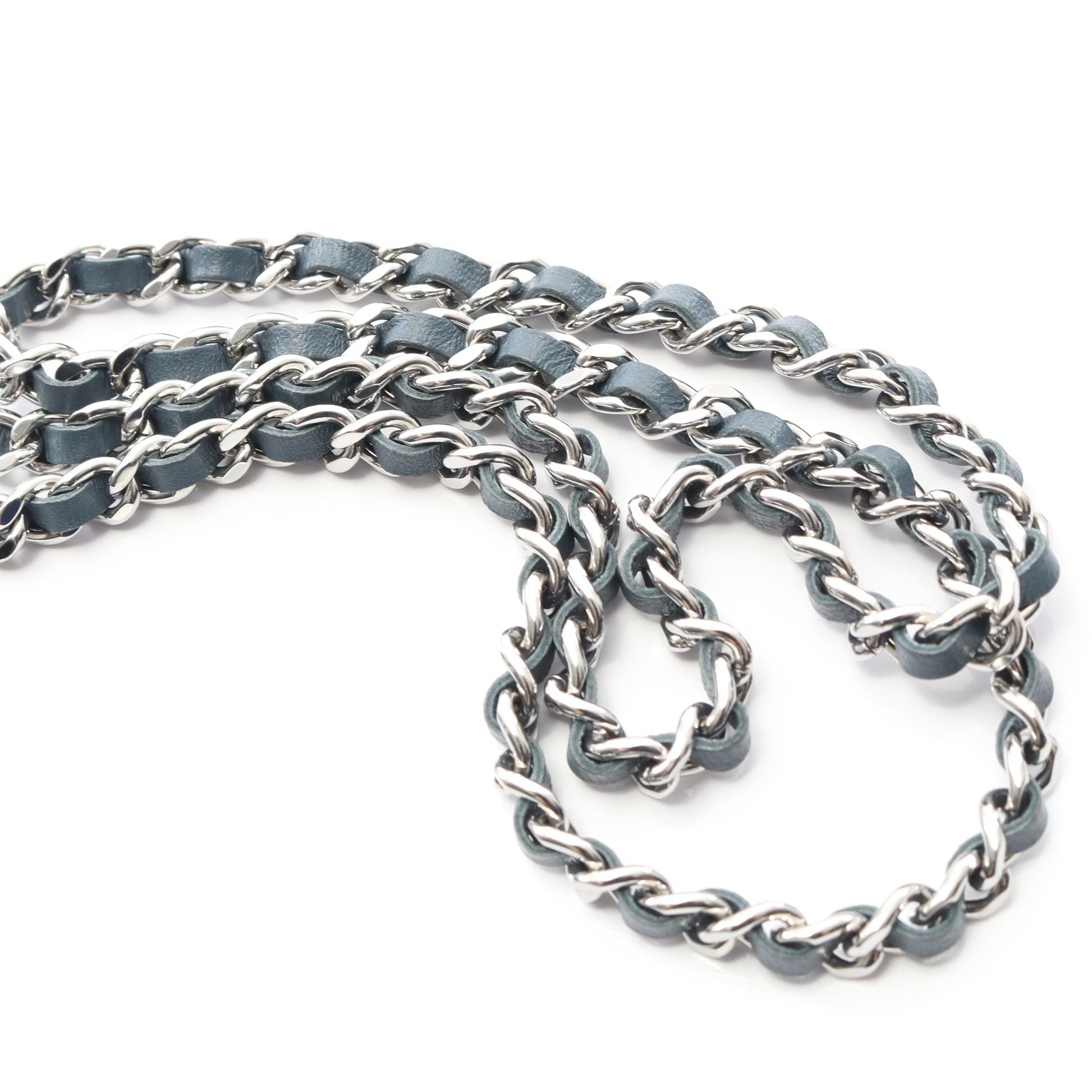 マトラッセ チェーンウォレット ラムスキン ブルーグリーン シルバー金具 シャネル バッグ CHANEL