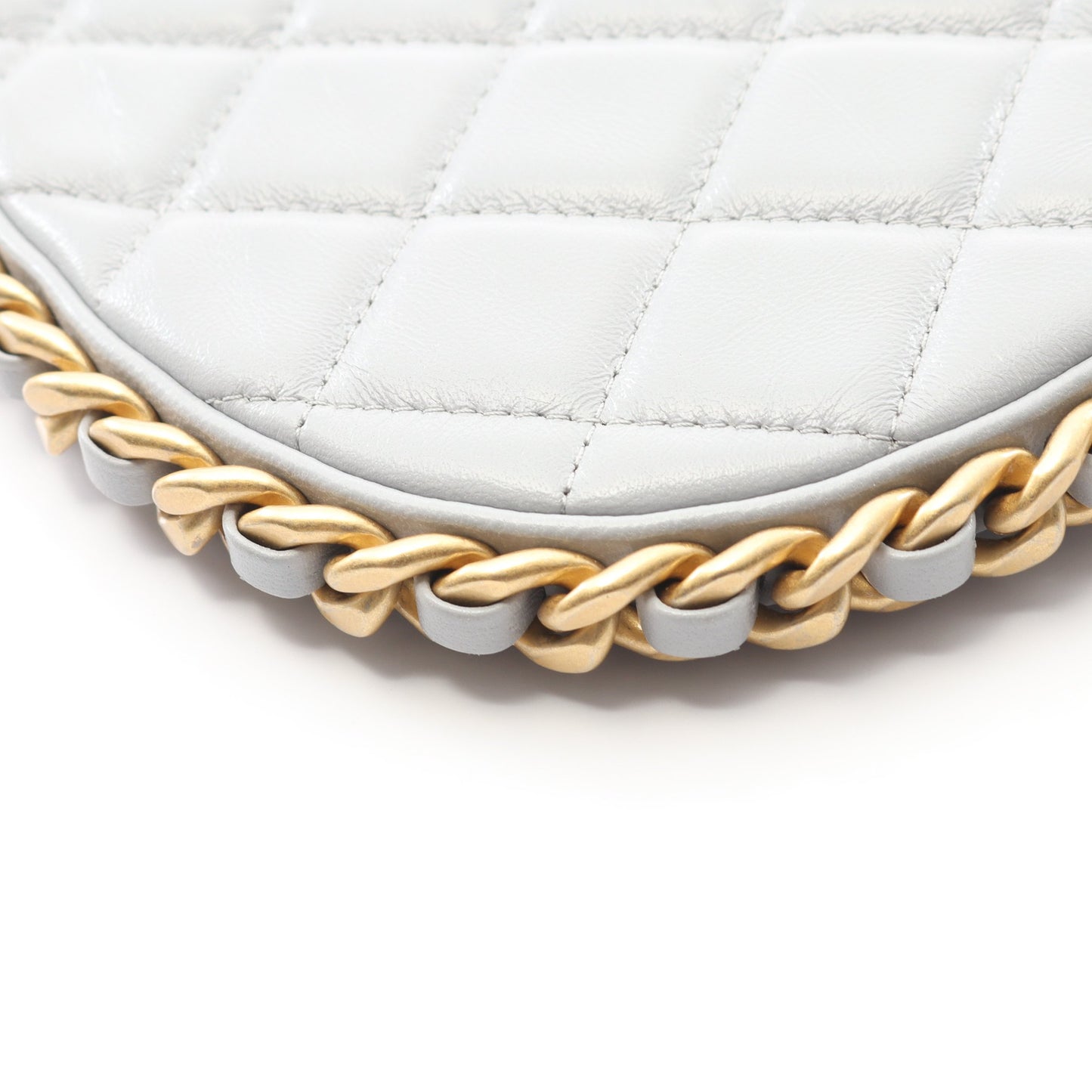 マトラッセ チェーンショルダーバッグ レザー グレー ゴールド金具 シャネル バッグ CHANEL
