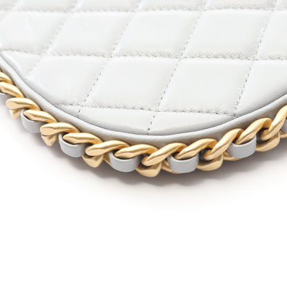マトラッセ チェーンショルダーバッグ レザー グレー ゴールド金具 シャネル バッグ CHANEL
