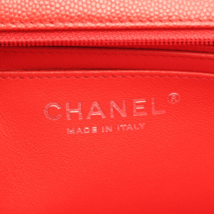 シェブロン Vステッチ チェーンショルダーバッグ キャビアスキン レッド シルバー金具 シャネル バッグ CHANEL