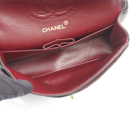 マトラッセ Wフラップ Wチェーンショルダーバッグ ラムスキン ブラック ゴールド金具 シャネル バッグ CHANEL