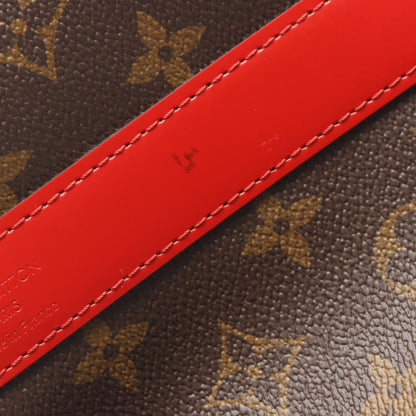 キーポル バンドリエール50 モノグラム ポピーレッド ボストンバッグ PVC レザー ブラウン レッド 2WAY ルイヴィトン バッグ LOUIS VUITTON