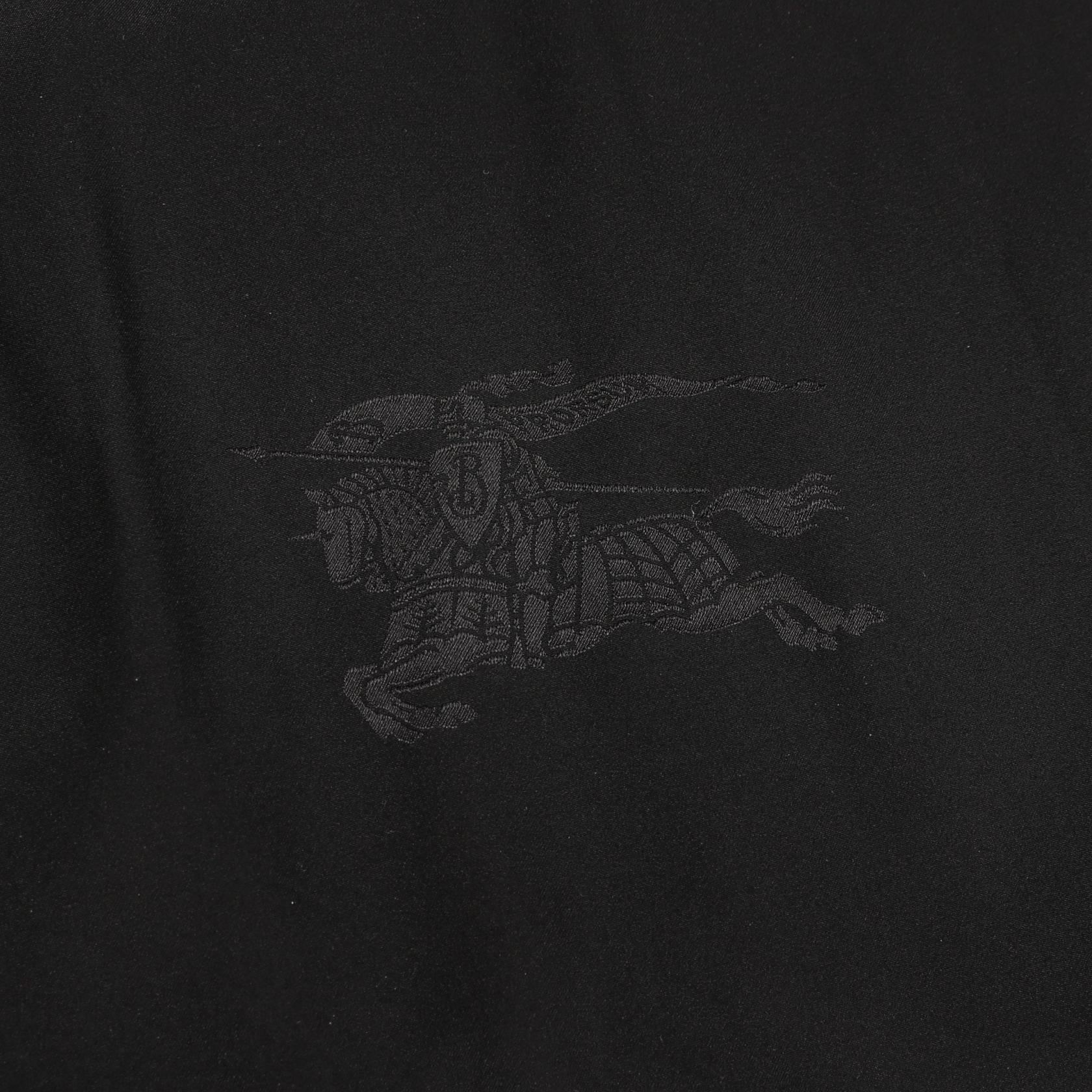 シャツ 長袖 刺繍ロゴ シルク ブラック バーバリー – RECLO