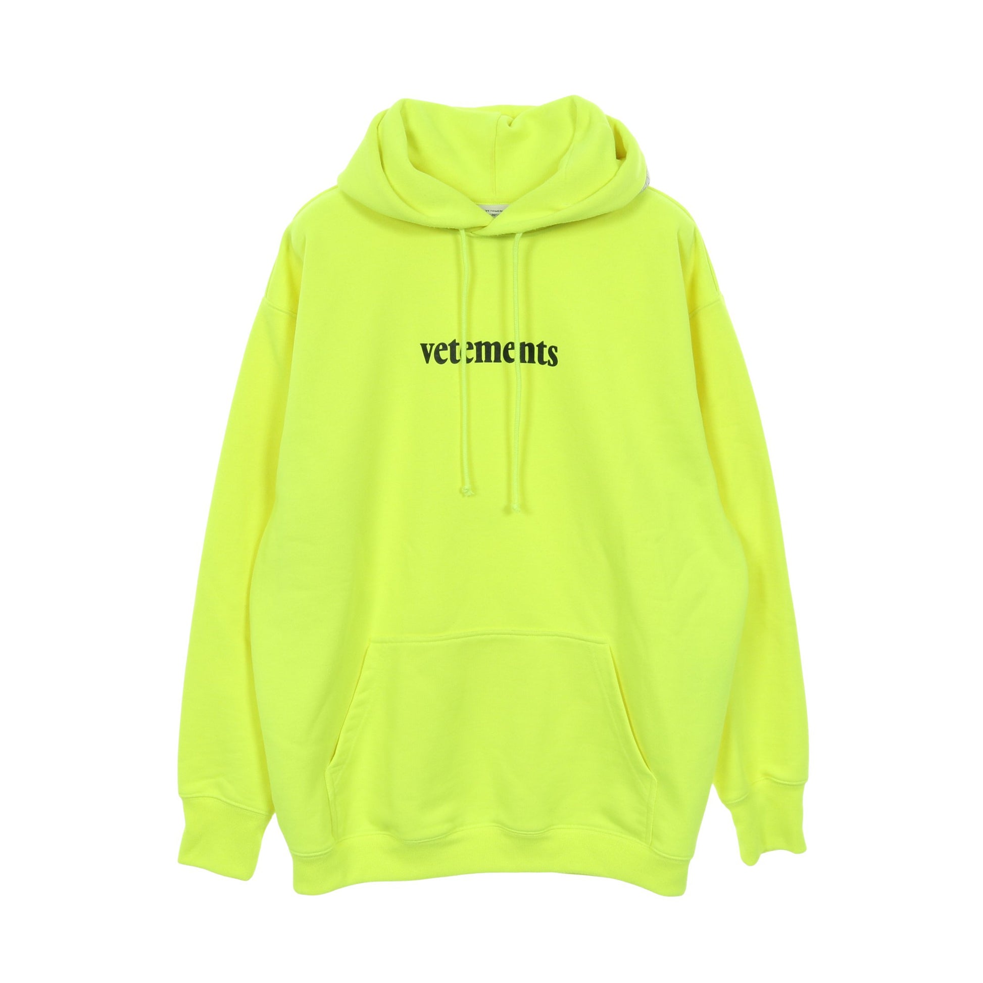 プルオーバーパーカー ロゴ イエロー ネオンカラー ヴェトモン トップス VETEMENTS