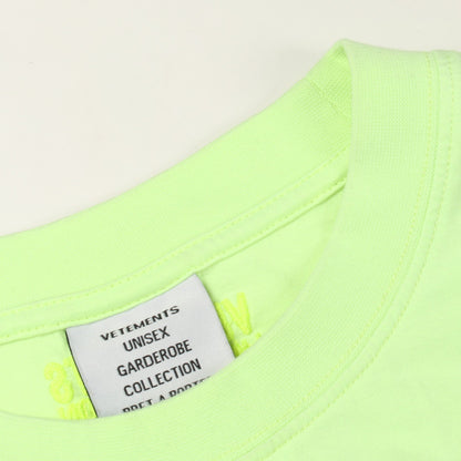 Name Badge 半袖Tシャツ コットン イエローグリーン ヴェトモン トップス VETEMENTS