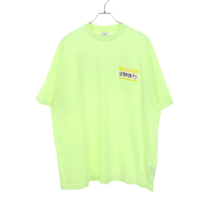 Name Badge 半袖Tシャツ コットン イエローグリーン ヴェトモン トップス VETEMENTS
