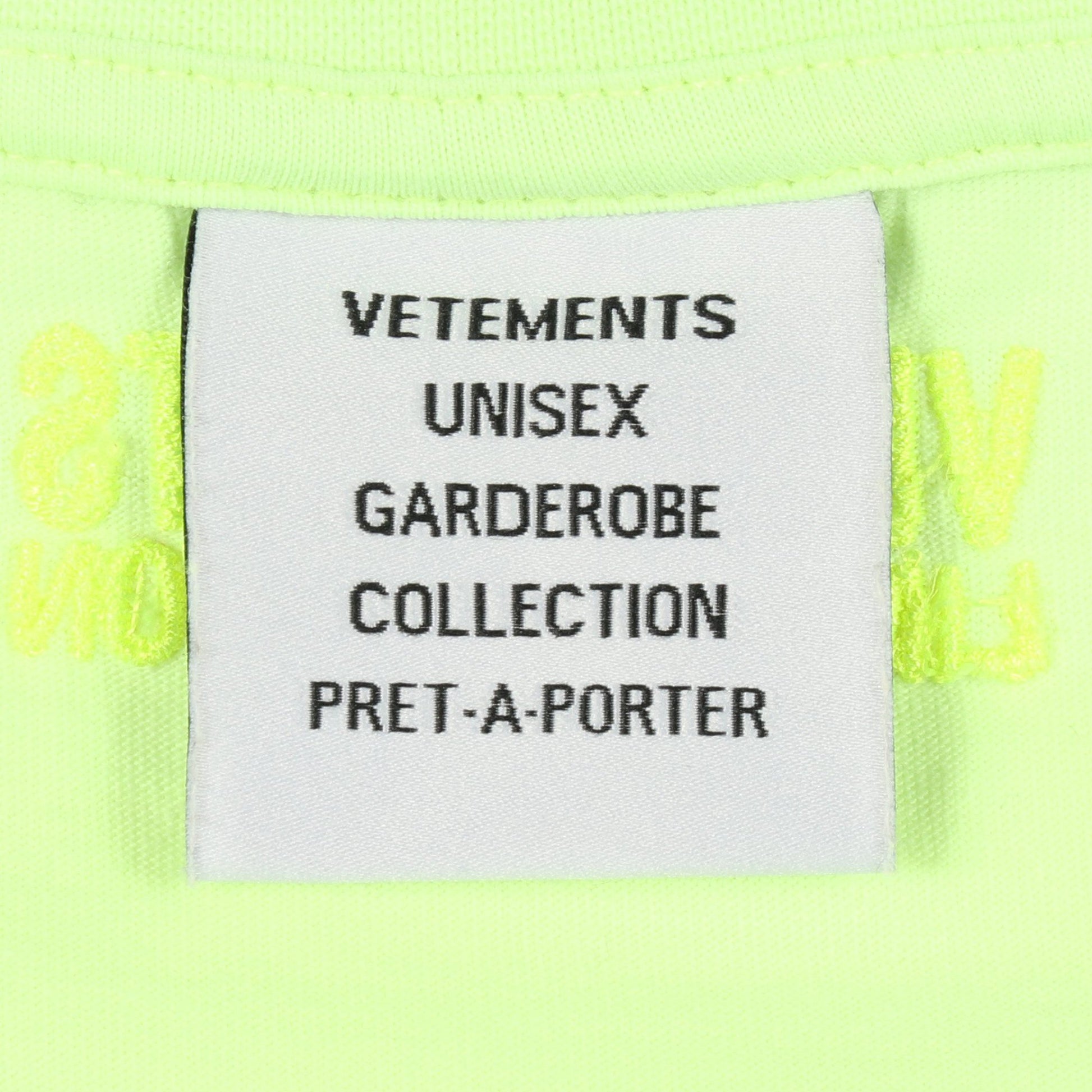 Name Badge 半袖Tシャツ コットン イエローグリーン ヴェトモン トップス VETEMENTS