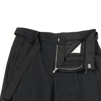 スラックス トラウザーズ ストライプ ウール ネイビー サカイ ボトムス sacai
