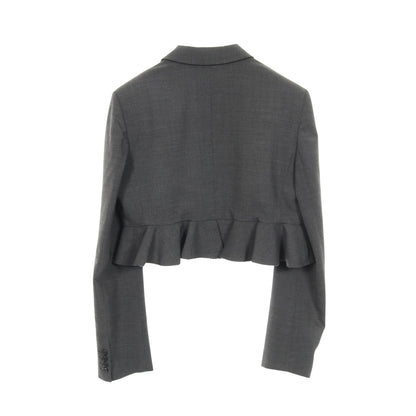 クロップド テーラードジャケット ウール グレー フリル ジェイダブリューアンダーソン アウター JW Anderson