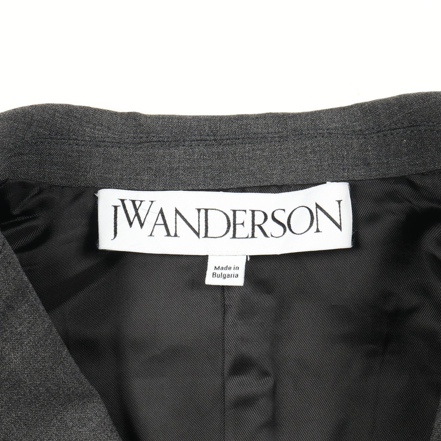 クロップド テーラードジャケット ウール グレー フリル ジェイダブリューアンダーソン アウター JW Anderson