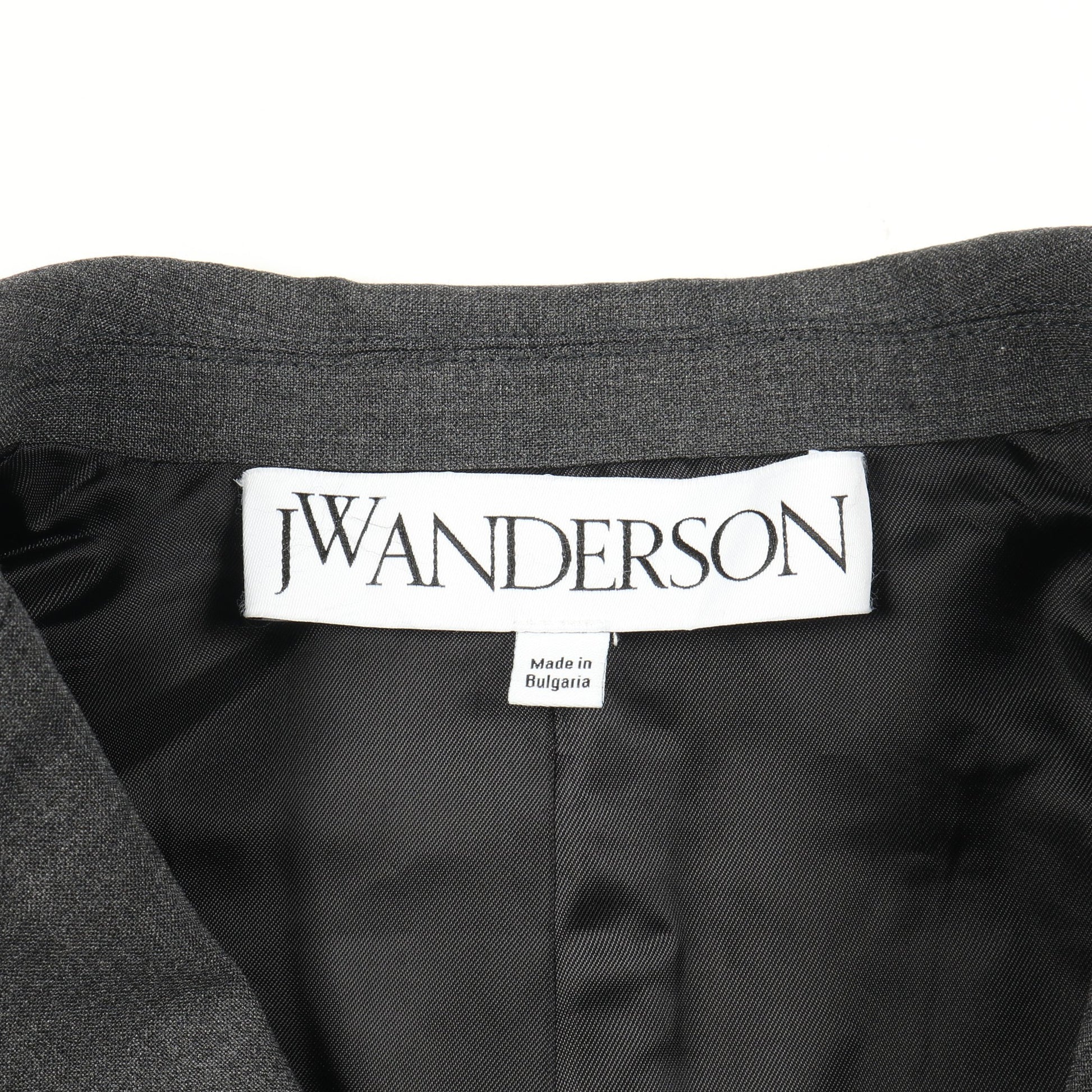 クロップド テーラードジャケット ウール グレー フリル ジェイダブリューアンダーソン アウター JW Anderson
