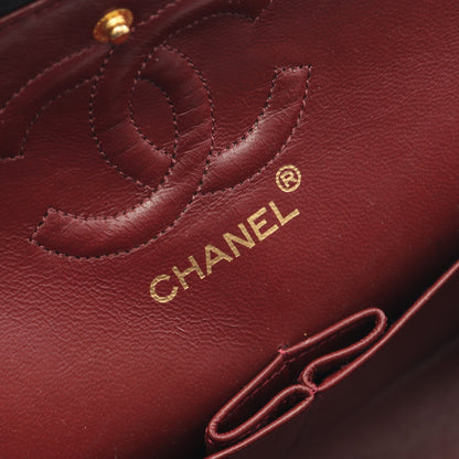 マトラッセ Wフラップ Wチェーンショルダーバッグ ラムスキン ブラック ゴールド金具 ヴィンテージ シャネル バッグ CHANEL