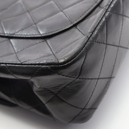 マトラッセ Wフラップ Wチェーンショルダーバッグ ラムスキン ブラック ゴールド金具 ヴィンテージ シャネル バッグ CHANEL