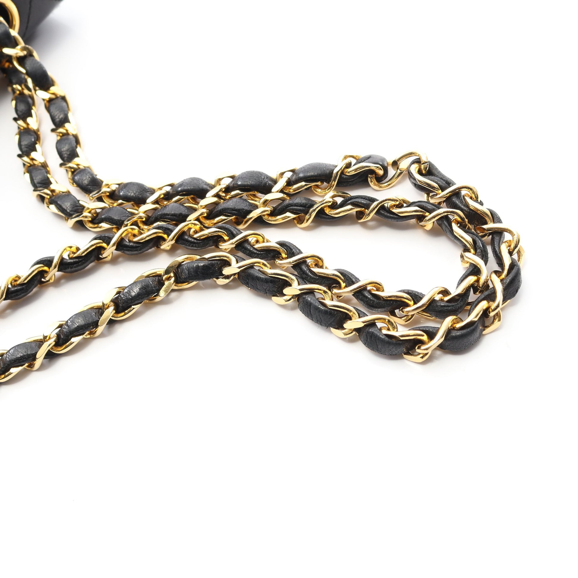 マトラッセ Wフラップ Wチェーンショルダーバッグ ラムスキン ブラック ゴールド金具 ヴィンテージ シャネル バッグ CHANEL