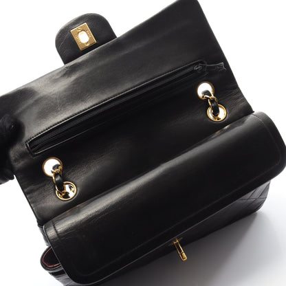 マトラッセ Wフラップ Wチェーンショルダーバッグ ラムスキン ブラック ゴールド金具 ヴィンテージ シャネル バッグ CHANEL