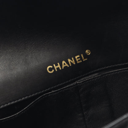 チョコバー チェーンショルダーバッグ ラムスキン ブラック ゴールド金具 シャネル バッグ CHANEL
