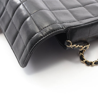 チョコバー チェーンショルダーバッグ ラムスキン ブラック ゴールド金具 シャネル バッグ CHANEL