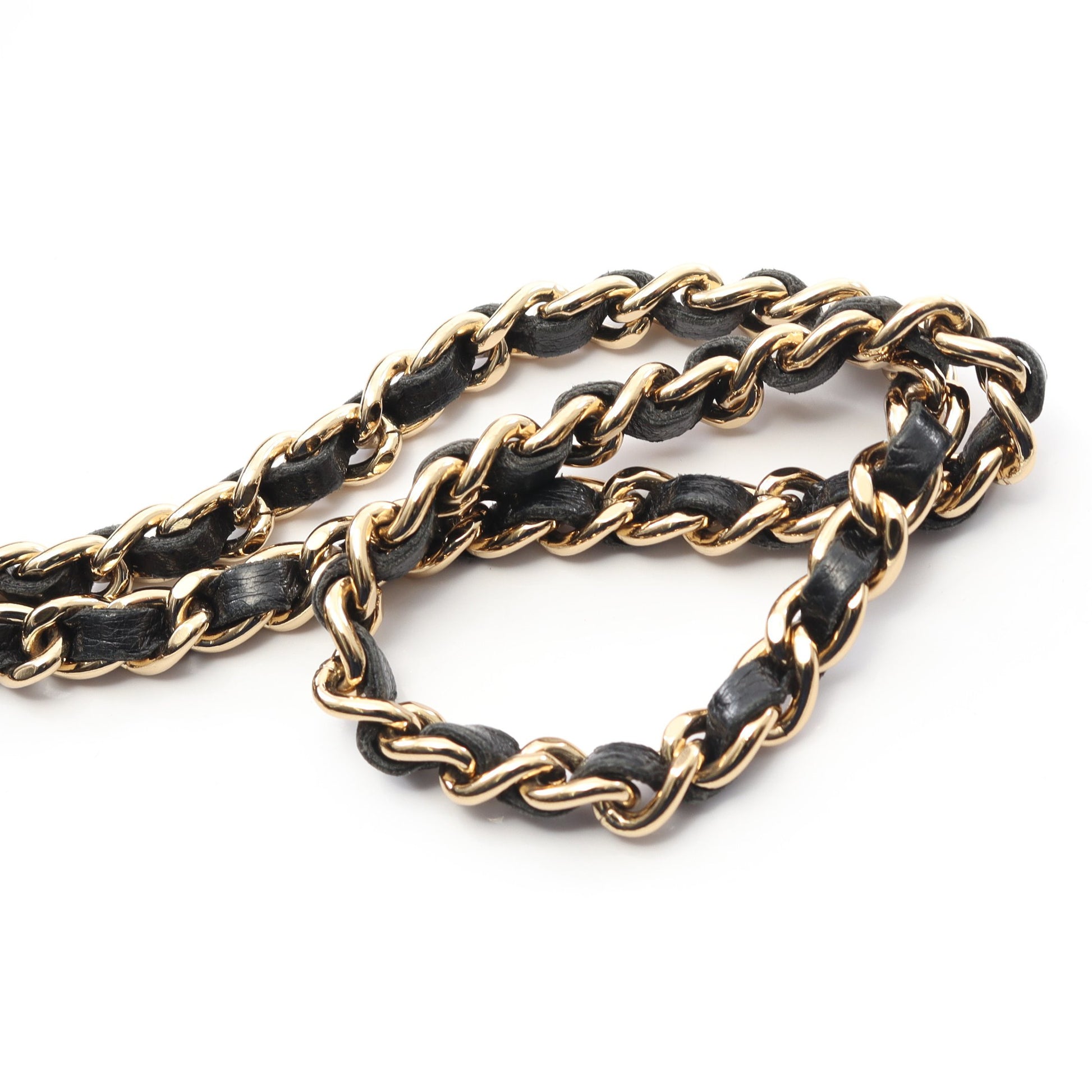 チョコバー チェーンショルダーバッグ ラムスキン ブラック ゴールド金具 シャネル バッグ CHANEL