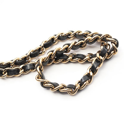 チョコバー チェーンショルダーバッグ ラムスキン ブラック ゴールド金具 シャネル バッグ CHANEL