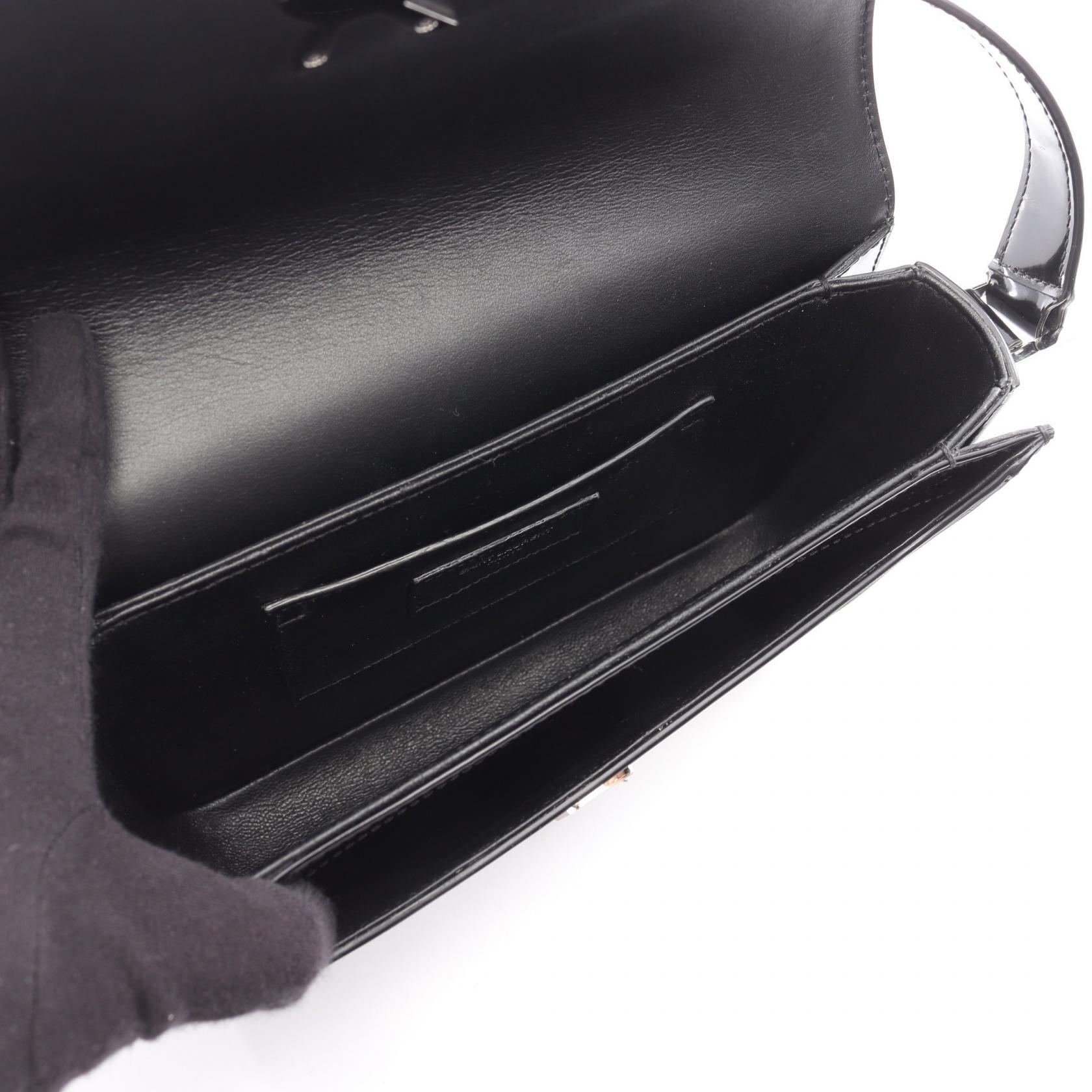 ソルフェリーノ ショルダーバッグ エナメルレザー ブラック サン