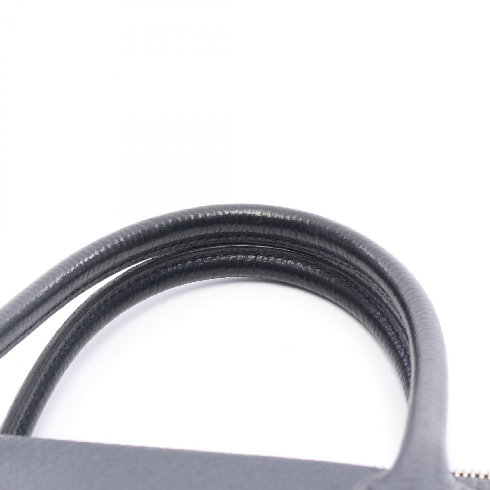 パリボンベイ27 ブルーインディゴ ハンドバッグ ヴァッシュリエジェ ネイビー シルバー金具 □J刻印 エルメス バッグ HERMES