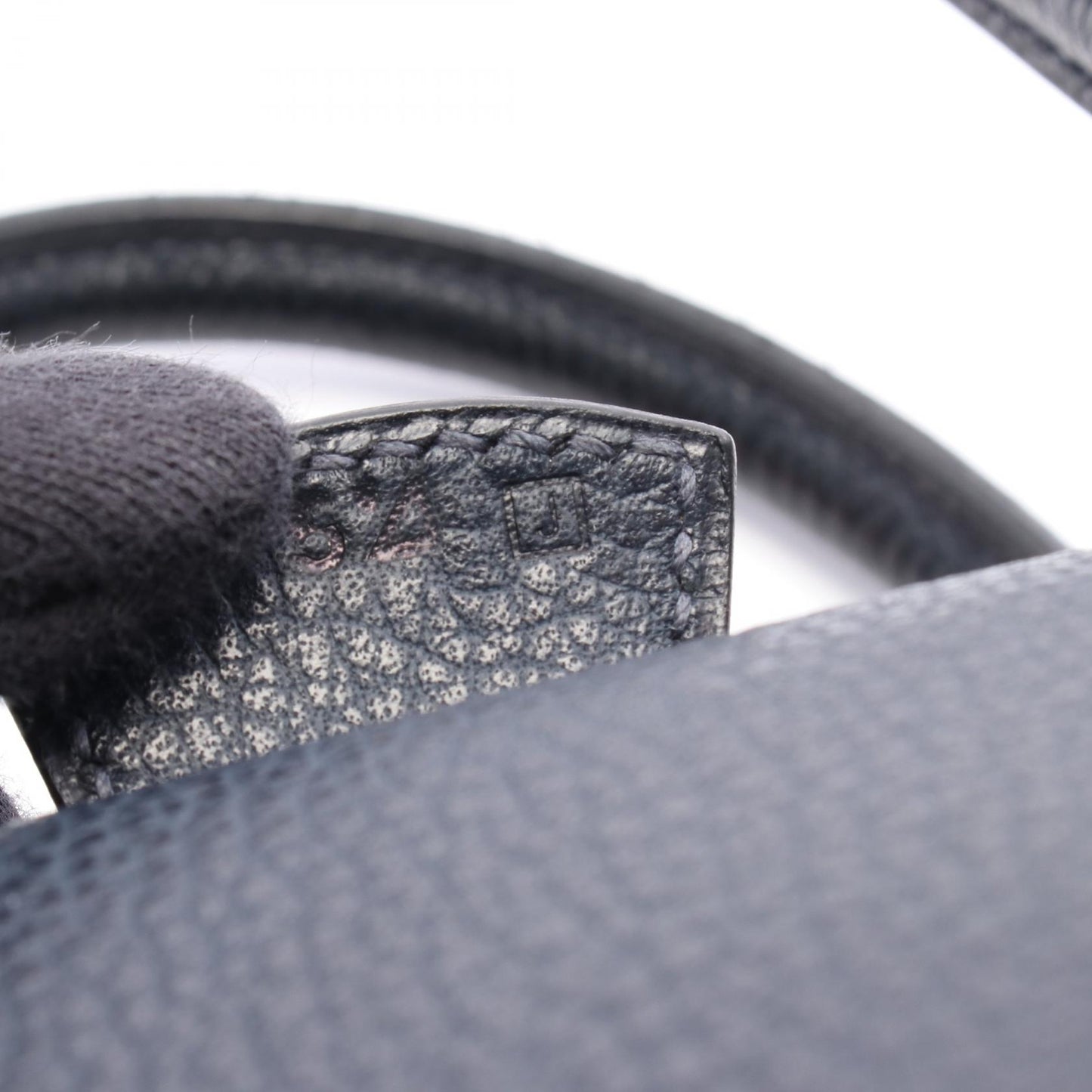 パリボンベイ27 ブルーインディゴ ハンドバッグ ヴァッシュリエジェ ネイビー シルバー金具 □J刻印 エルメス バッグ HERMES