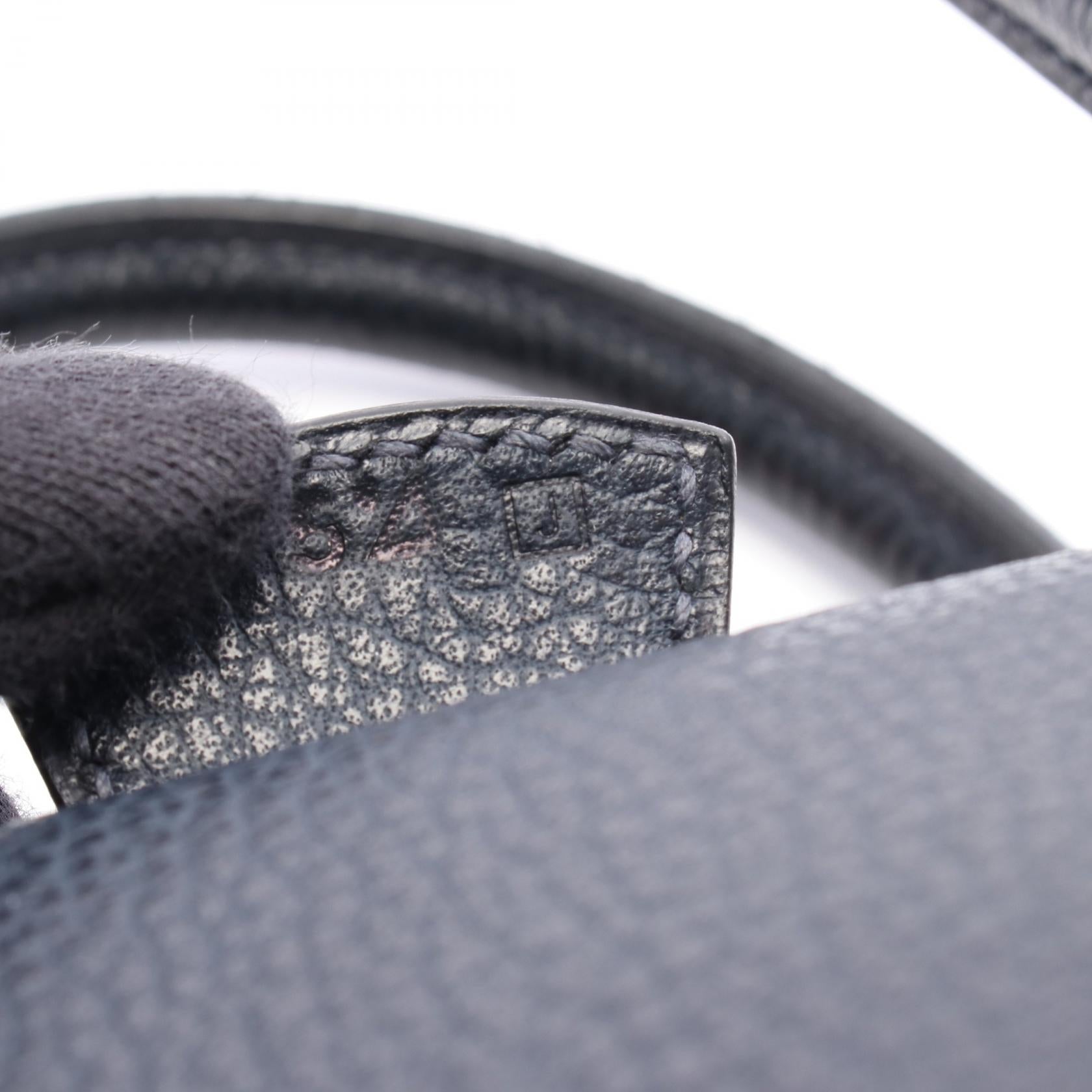 パリボンベイ27 ブルーインディゴ ハンドバッグ ヴァッシュリエジェ ネイビー シルバー金具 □J刻印 エルメス バッグ HERMES