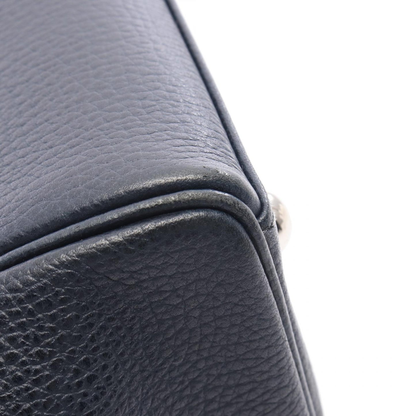 パリボンベイ27 ブルーインディゴ ハンドバッグ ヴァッシュリエジェ ネイビー シルバー金具 □J刻印 エルメス バッグ HERMES