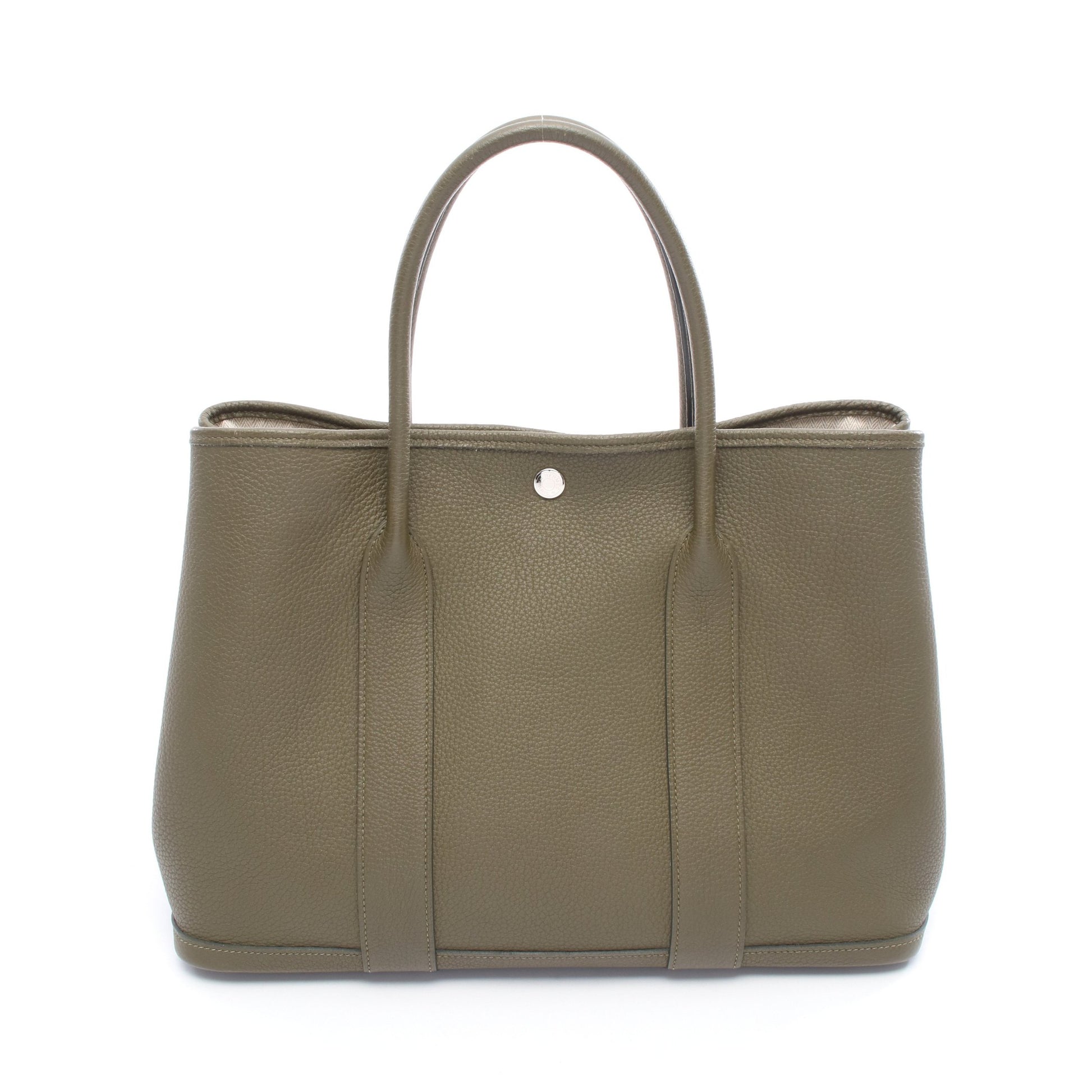ガーデンパーティPM カノピ ハンドバッグ トートバッグ ネゴンダ カーキグリーン シルバー金具 Y刻印 エルメス バッグ HERMES