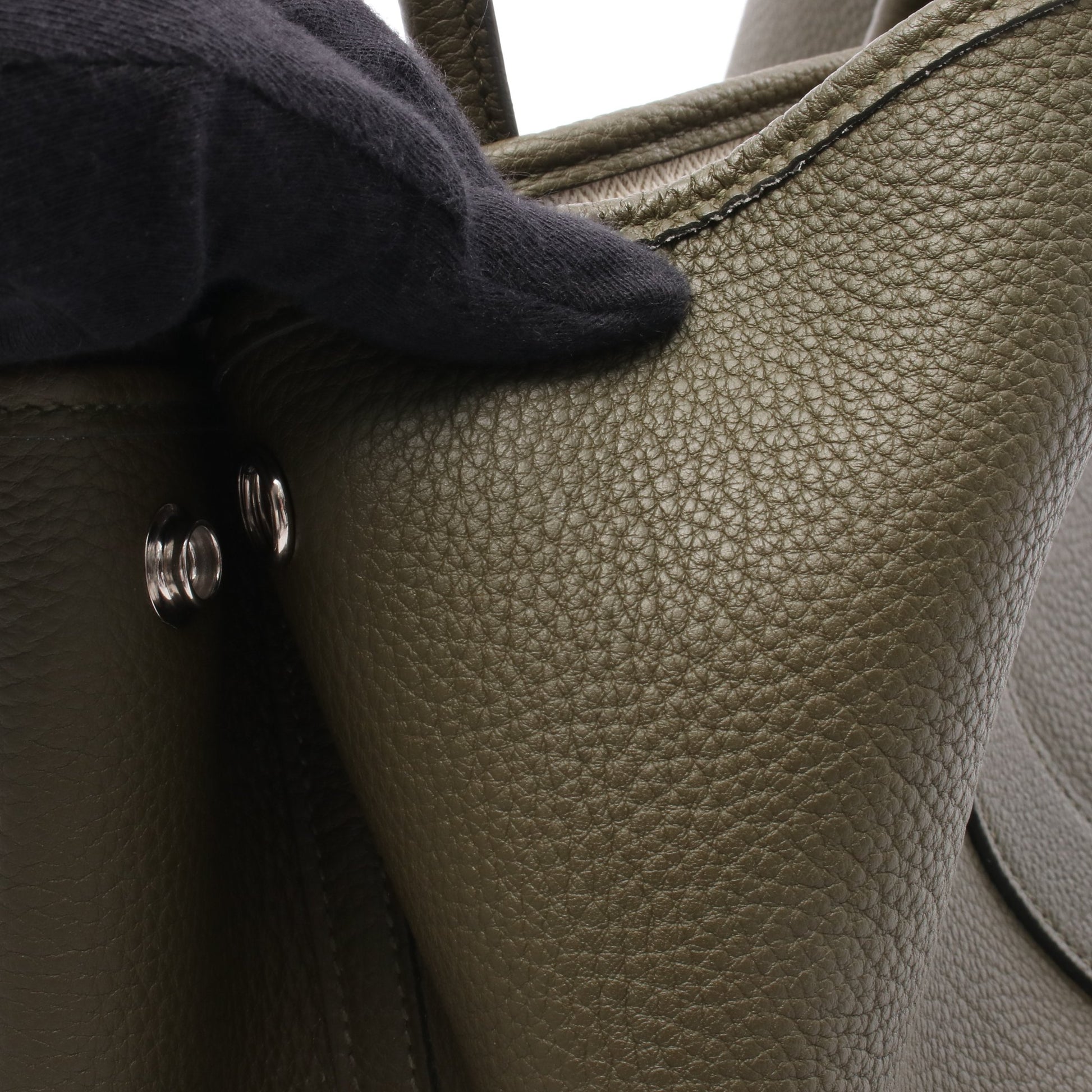ガーデンパーティPM カノピ ハンドバッグ トートバッグ ネゴンダ カーキグリーン シルバー金具 Y刻印 エルメス バッグ HERMES