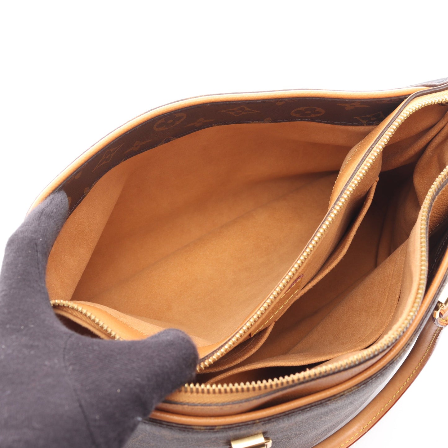パラス モノグラム ハンドバッグ PVC レザー ブラウン ルイヴィトン バッグ LOUIS VUITTON