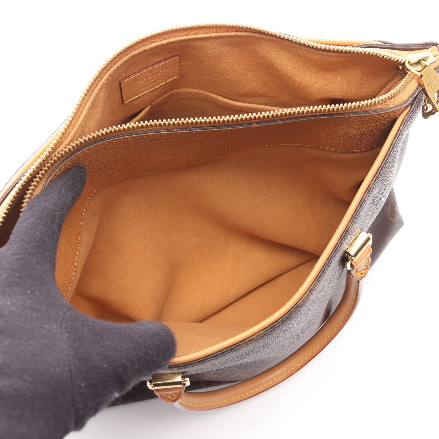 パラス モノグラム ハンドバッグ PVC レザー ブラウン ルイヴィトン バッグ LOUIS VUITTON