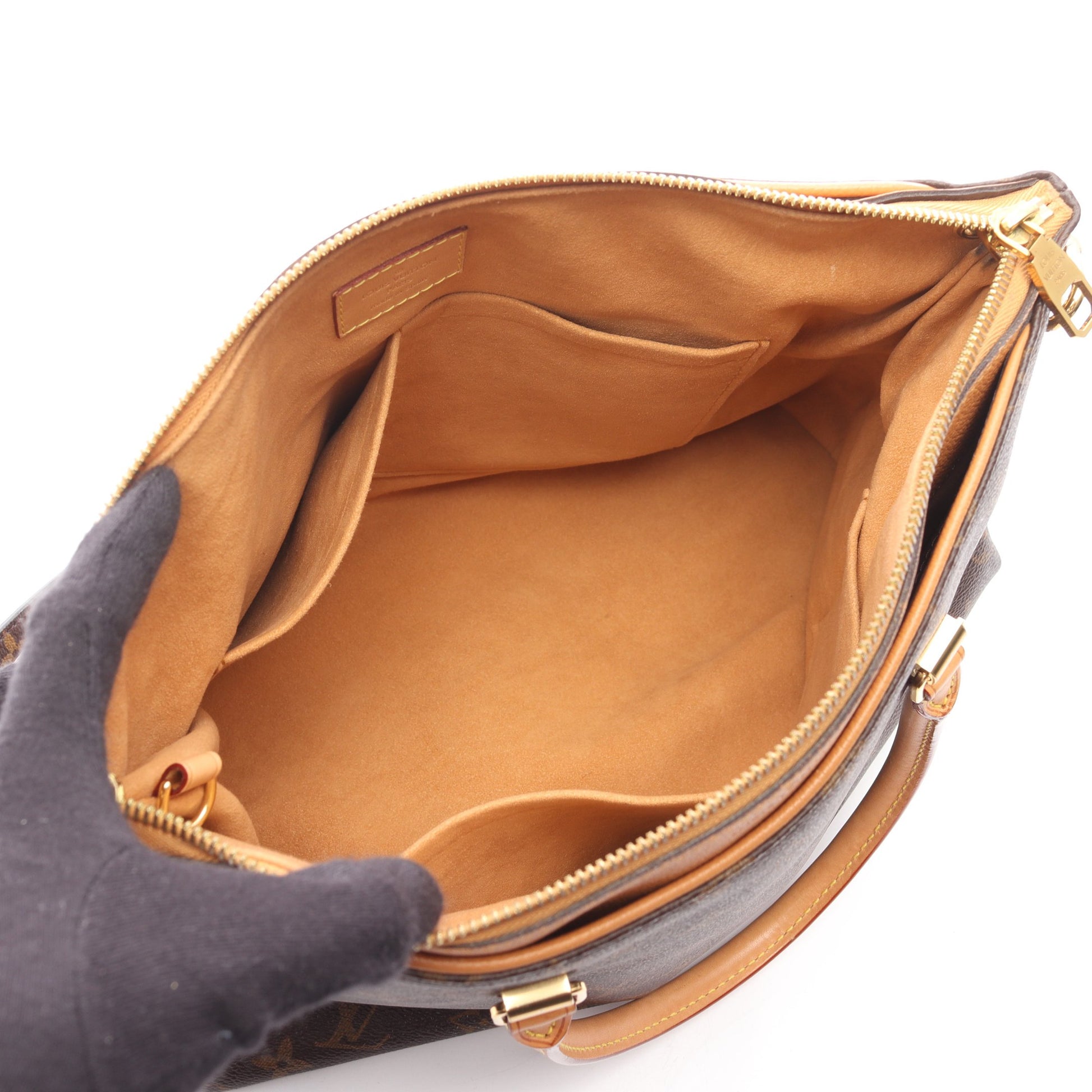 パラス モノグラム ハンドバッグ PVC レザー ブラウン ルイヴィトン バッグ LOUIS VUITTON