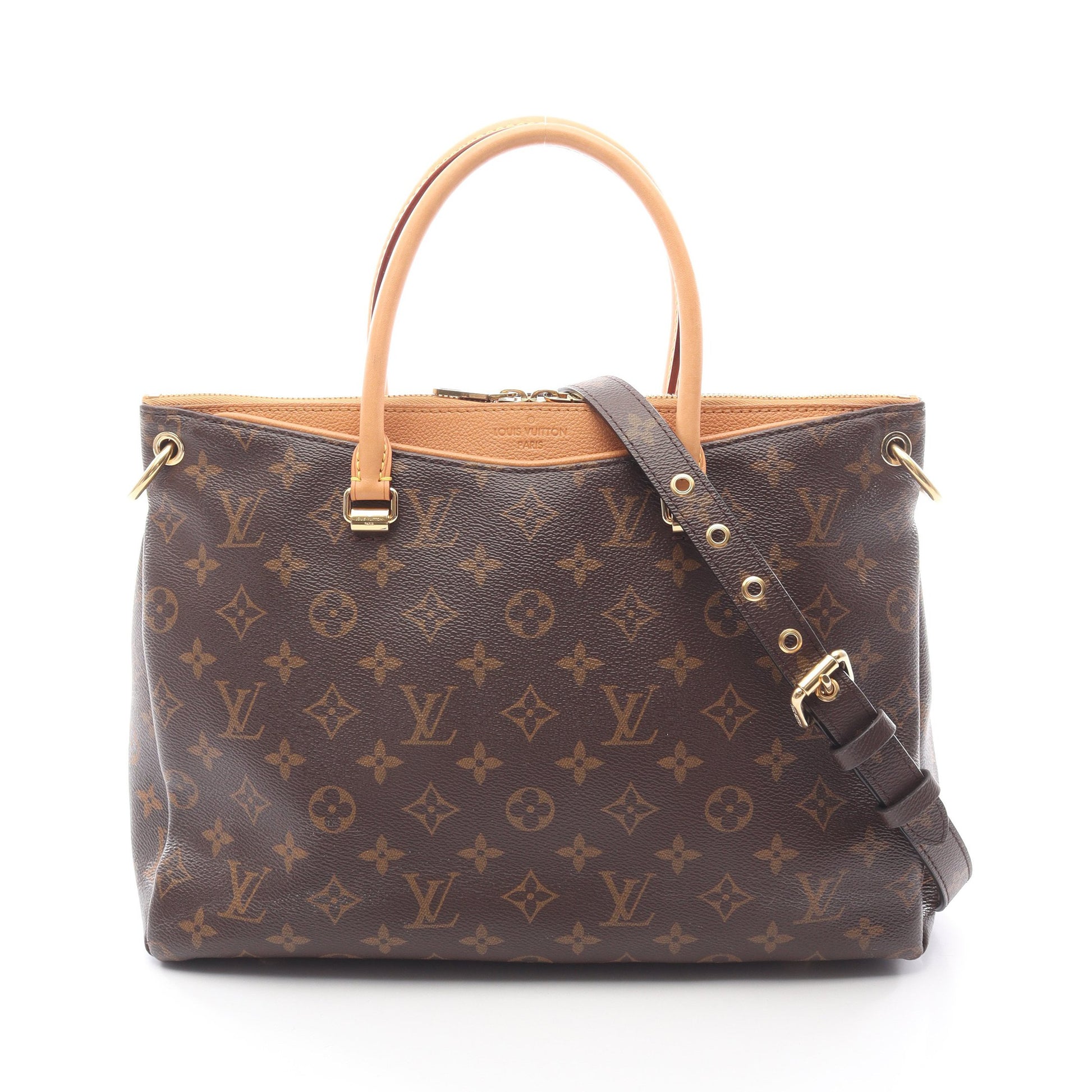 パラス モノグラム ハンドバッグ PVC レザー ブラウン ルイヴィトン バッグ LOUIS VUITTON