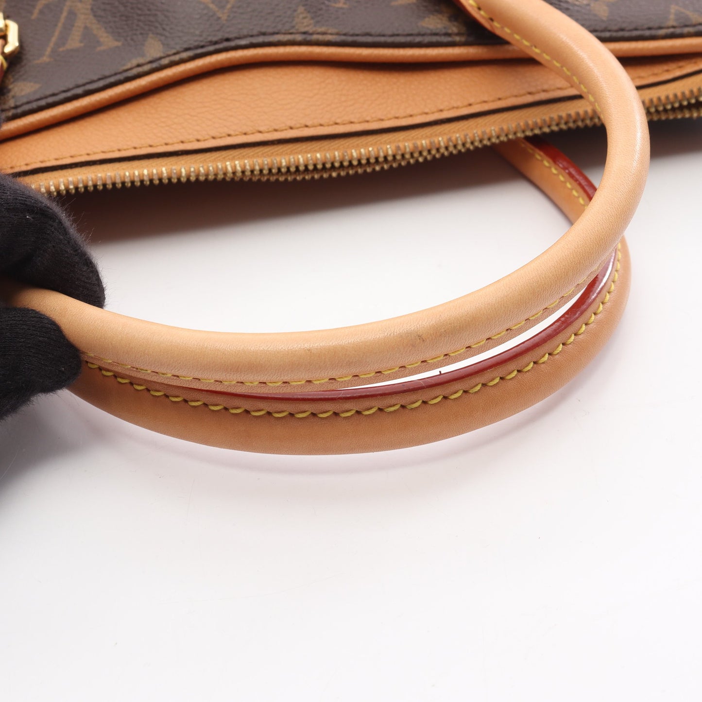 パラス モノグラム ハンドバッグ PVC レザー ブラウン ルイヴィトン バッグ LOUIS VUITTON